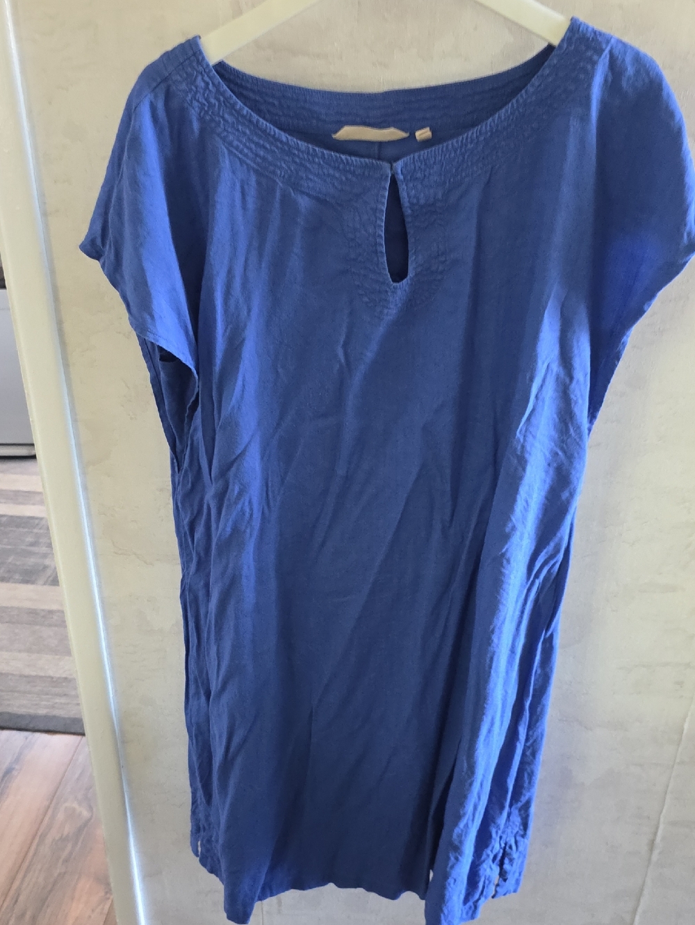 Soft Surroundings Royal Blue Cap Sleeve Tunic with Keyhole